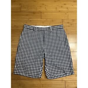 Ralph Lauren RLX Plaid Flat Front Bermuda Shorts Resort Wear Athleisure Luxe 35